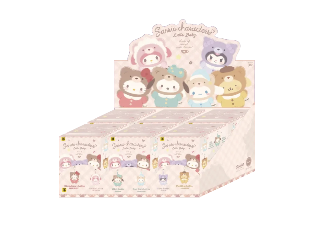 toyhive-19-2 Sanrio Characters Latte Baby Series Figures Vinyl Plush Blind Box