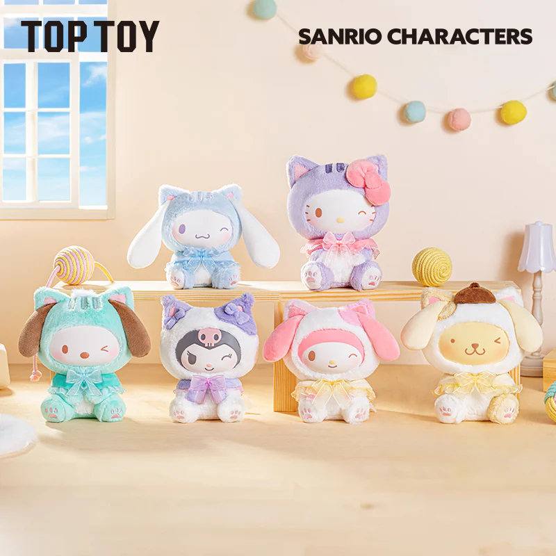 toyhive-8-1 Sanrio characters Play with Kittens Series Plush Pendant Blind Box